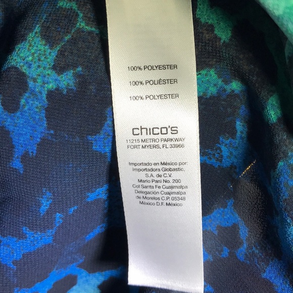 Chico’s Blue Green Top Blouse Shirt Size Large - Picture 7 of 7